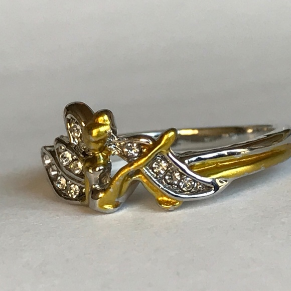 Tinker Bell Tinkerbell Tink Ring Disney Size 6 7  Silver Gold Plated - Picture 5 of 8